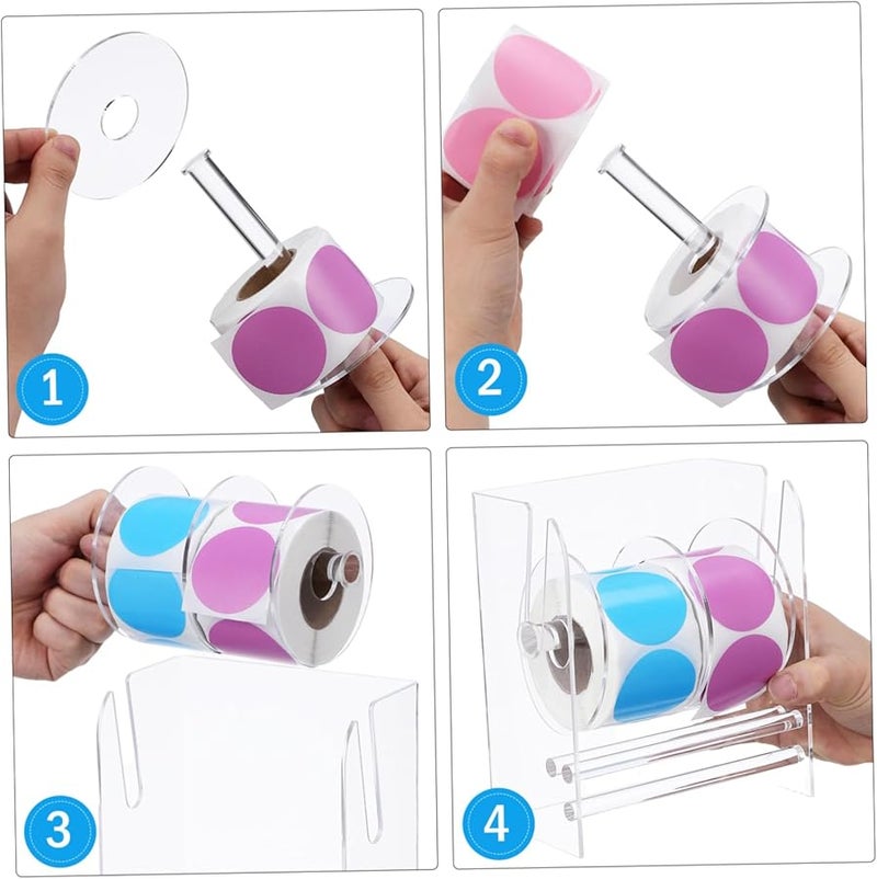 أداة قابلة للتعديل لتوزيع الملصقات يدويًا من الأكريليك الشفاف منظّم الملصقات - Image 4